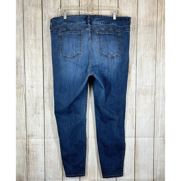 Torrid Premium Womens Bombshell Jeans Blue Distressed Stretchy Plus Size 22R - Picture 2 of 12